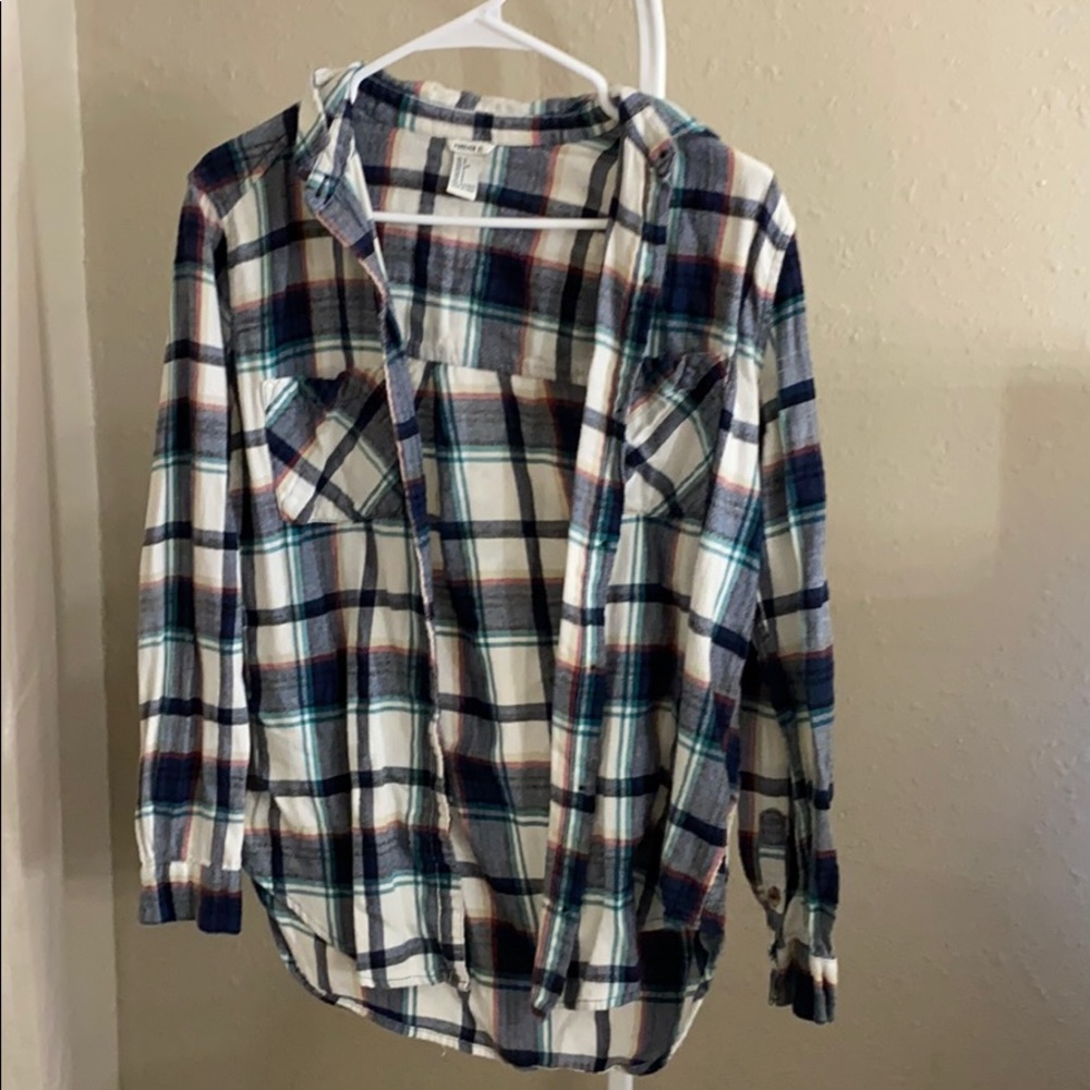 plaid button up